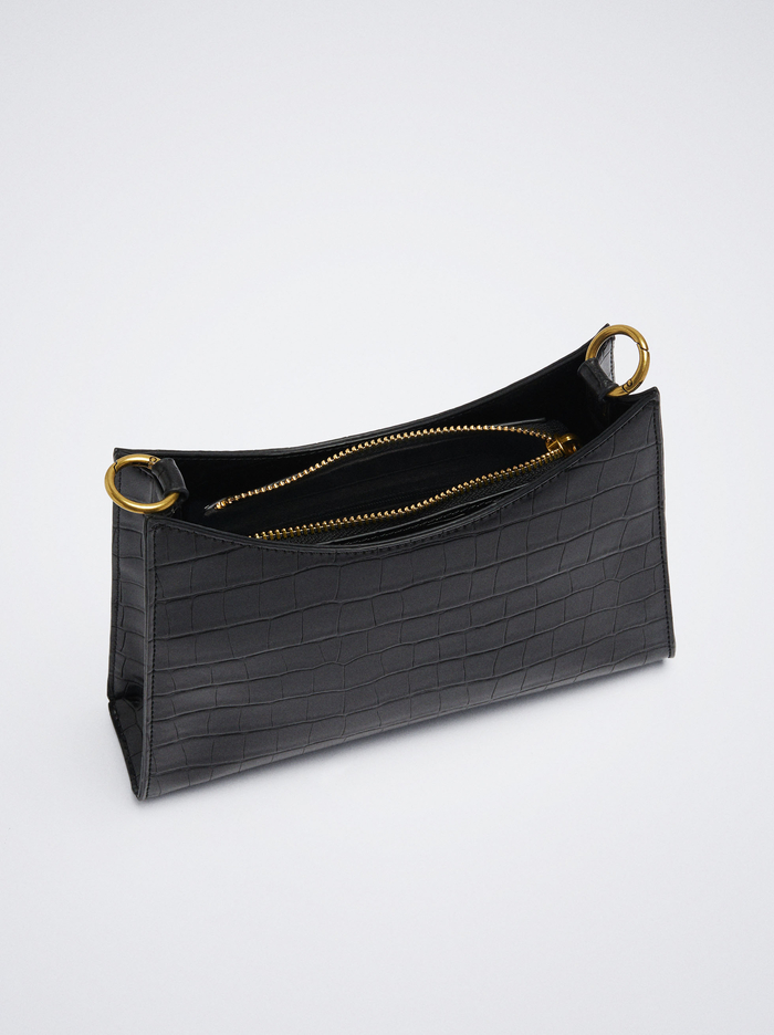 Parfois Animal Embossed Taška Cez Rameno Damske Čierne | Slovensko-QYUJ83765