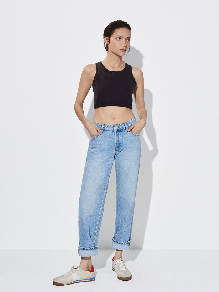 Parfois Bavlnene Crop Topy Damske Čierne | Slovensko-DBXS78023
