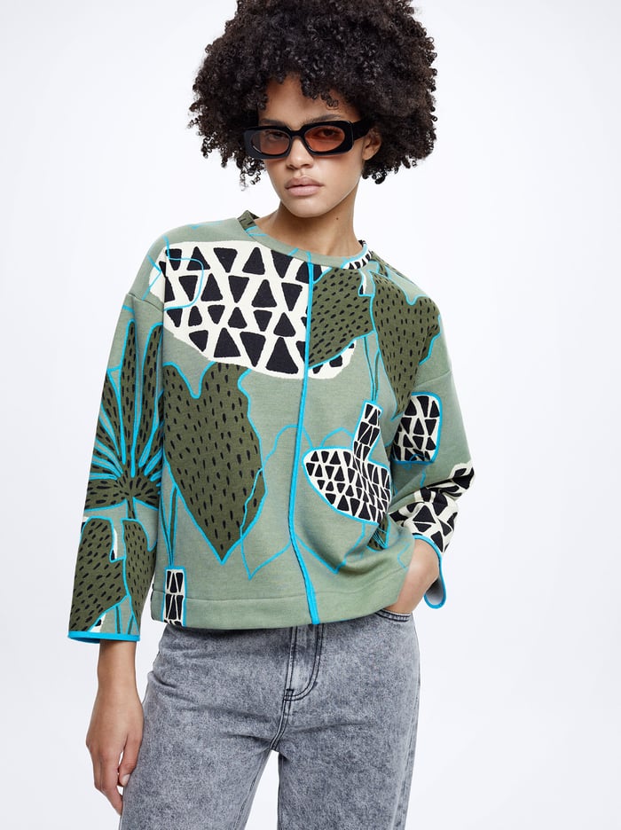 Parfois Bavlnene Printed Sweater Damske Viacfarebný | Slovensko-AOPF26705