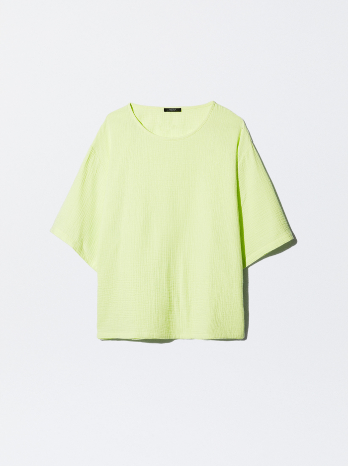 Parfois Bavlnene Textured T-Shirts Damske Zelene | Slovensko-MLVE56914