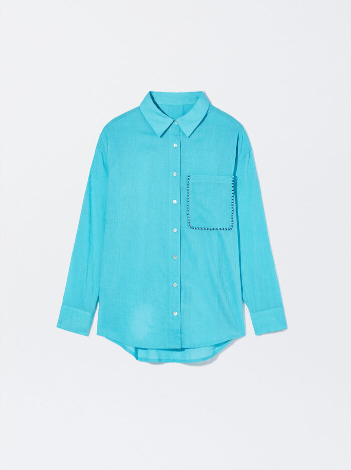 Parfois Bavlnene With Beaded Pocket Kosele Damske Modre | Slovensko-GCNF45627