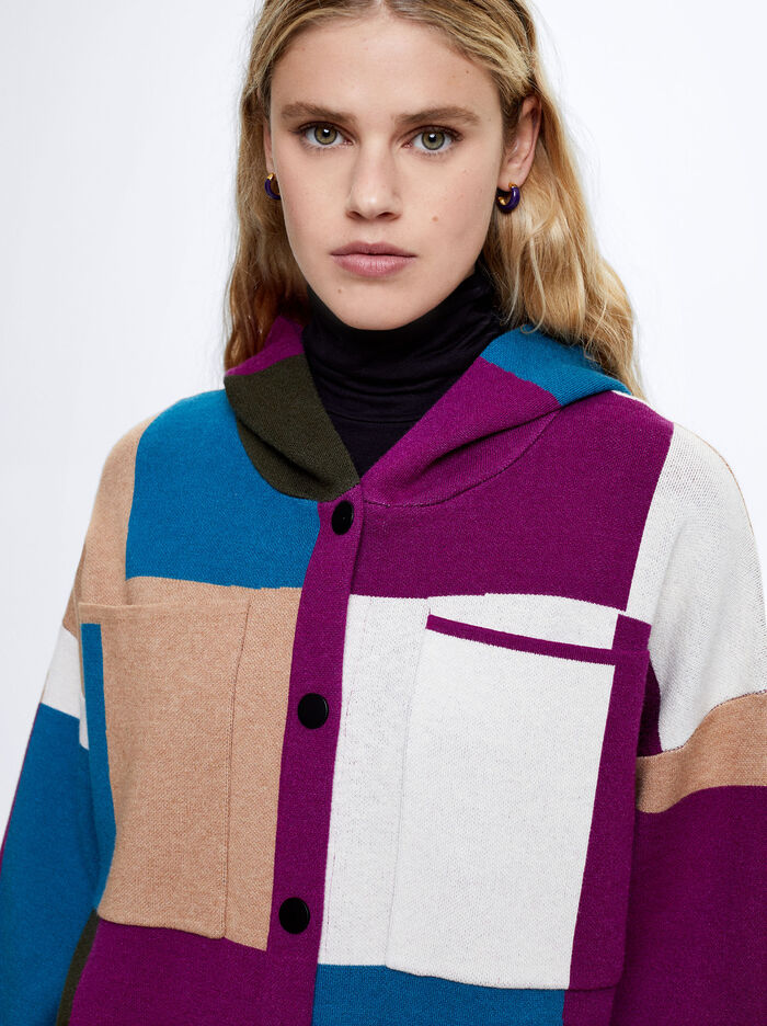 Parfois Colour Block Knit Kardigán Damske Viacfarebný | Slovensko-NDPC57643