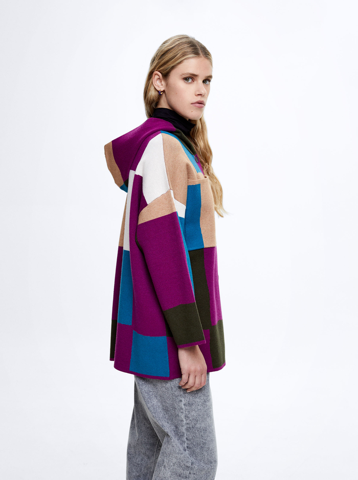 Parfois Colour Block Knit Kardigán Damske Viacfarebný | Slovensko-NDPC57643