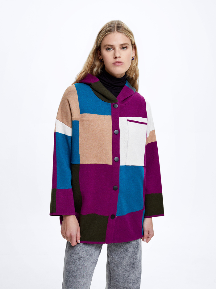 Parfois Colour Block Knit Kardigán Damske Viacfarebný | Slovensko-NDPC57643