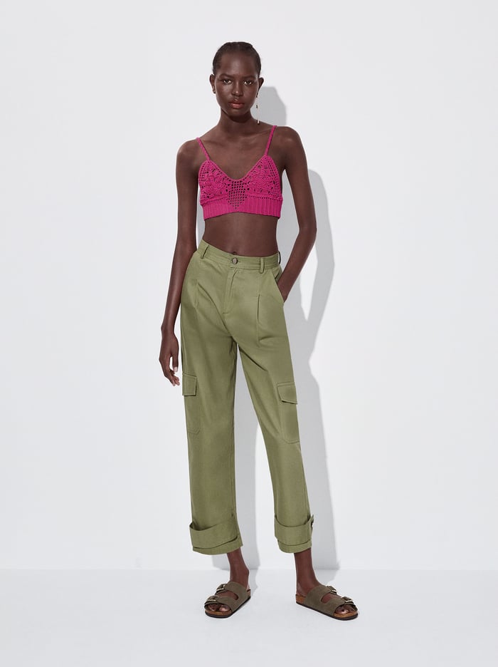 Parfois Crochet Crop Topy Damske Ruzove | Slovensko-KVUN25039