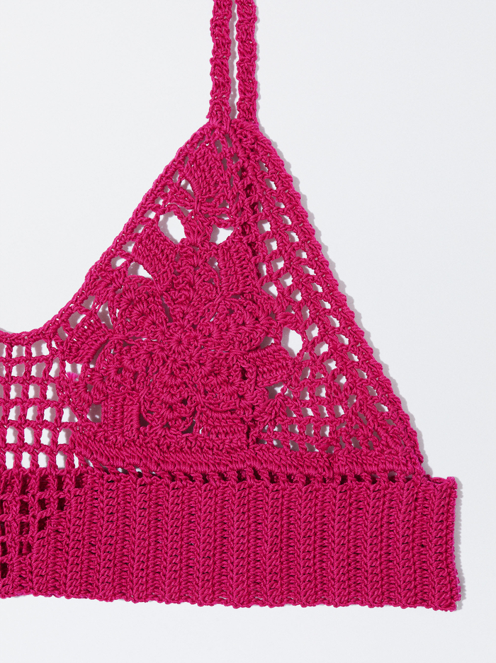 Parfois Crochet Crop Topy Damske Ruzove | Slovensko-KVUN25039