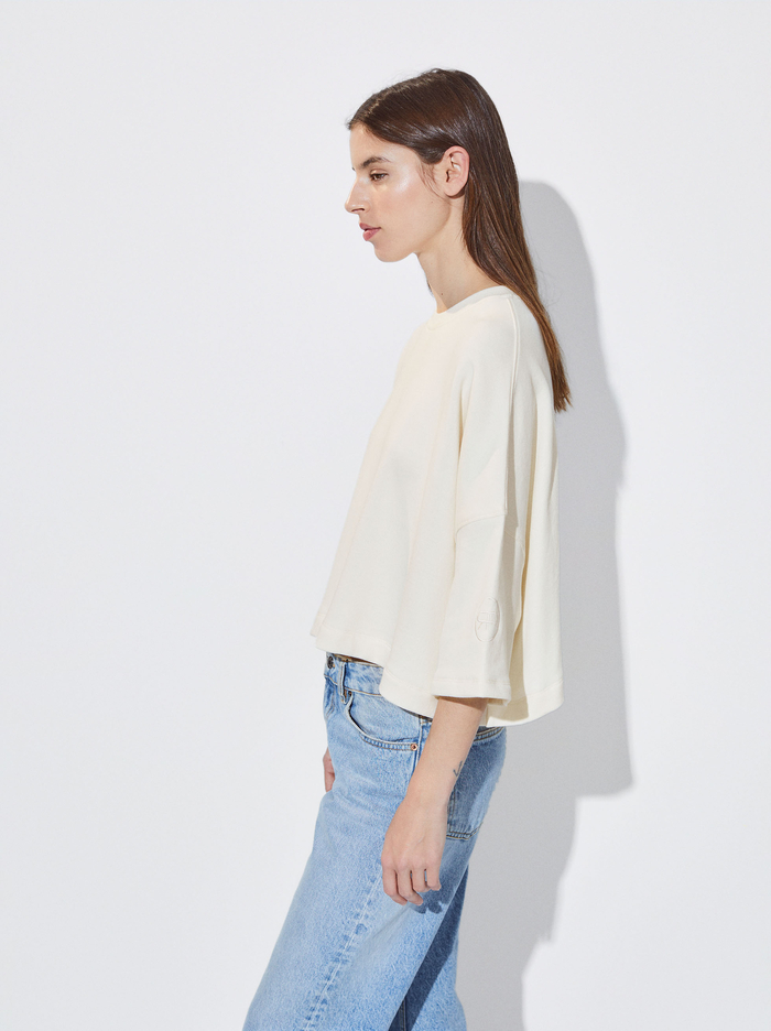 Parfois Cropped Bavlnene Mikiny Damske Biele | Slovensko-EMJK40762