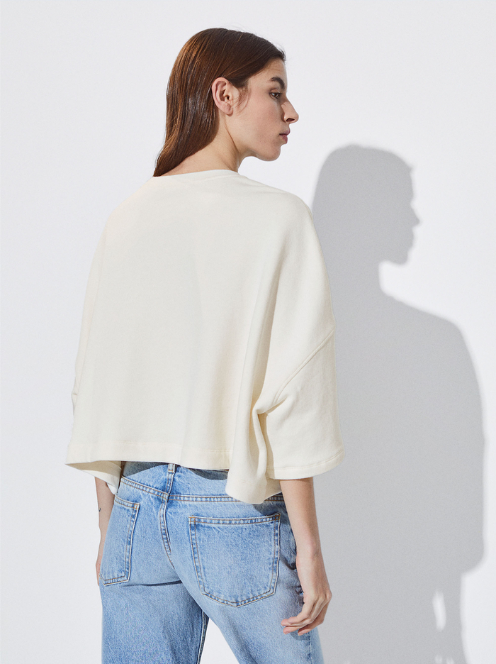 Parfois Cropped Bavlnene Mikiny Damske Biele | Slovensko-EMJK40762