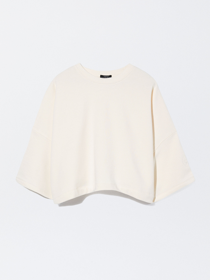 Parfois Cropped Bavlnene Mikiny Damske Biele | Slovensko-EMJK40762