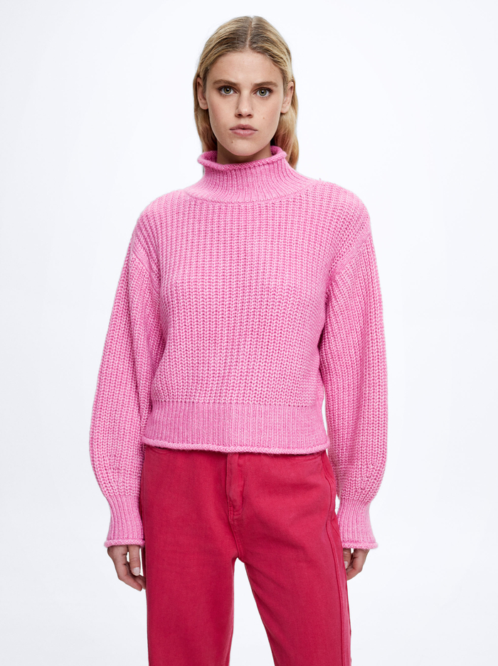 Parfois Cropped Knit Sweater Damske Ruzove | Slovensko-RQUO64079