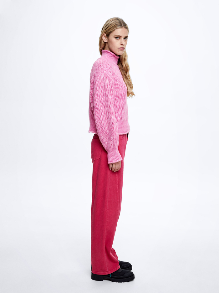 Parfois Cropped Knit Sweater Damske Ruzove | Slovensko-RQUO64079