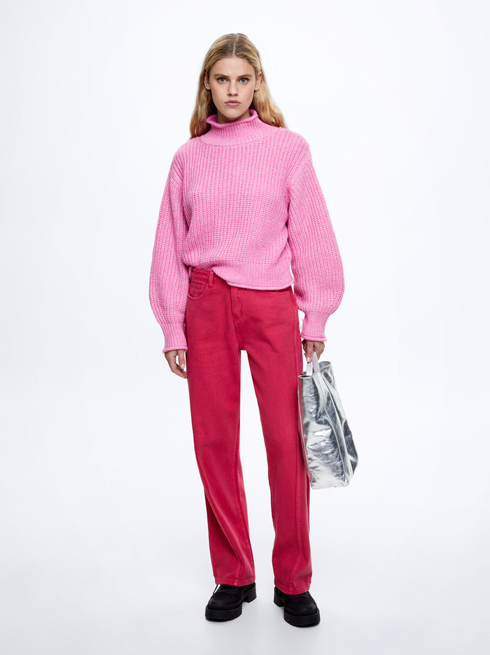 Parfois Cropped Knit Sweater Damske Ruzove | Slovensko-RQUO64079