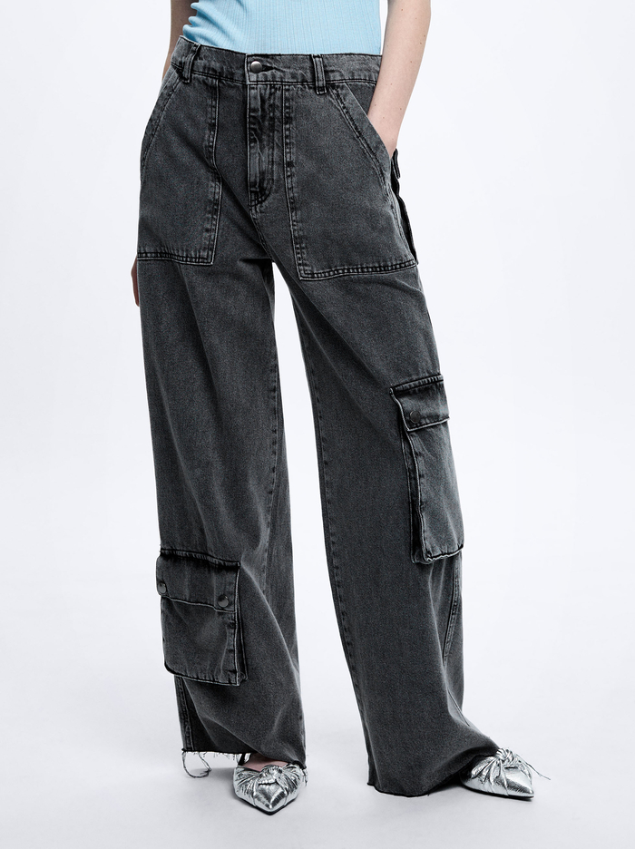 Parfois Denim Cargo Nohavice Damske Tmavo Siva | Slovensko-OHRQ04278