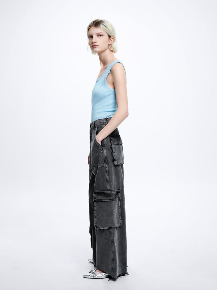 Parfois Denim Cargo Nohavice Damske Tmavo Siva | Slovensko-OHRQ04278
