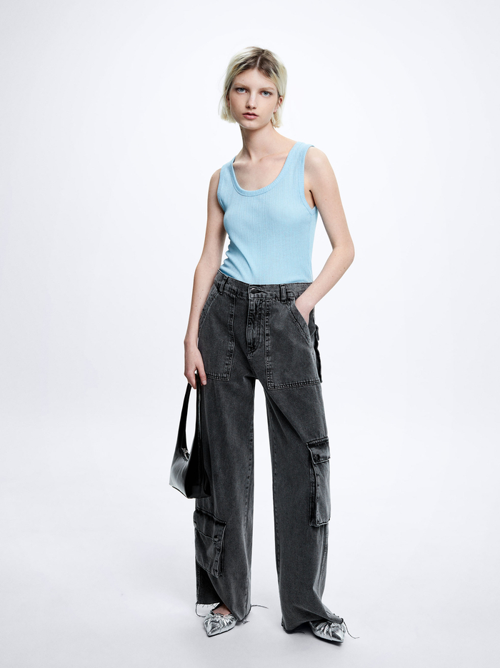 Parfois Denim Cargo Nohavice Damske Tmavo Siva | Slovensko-OHRQ04278