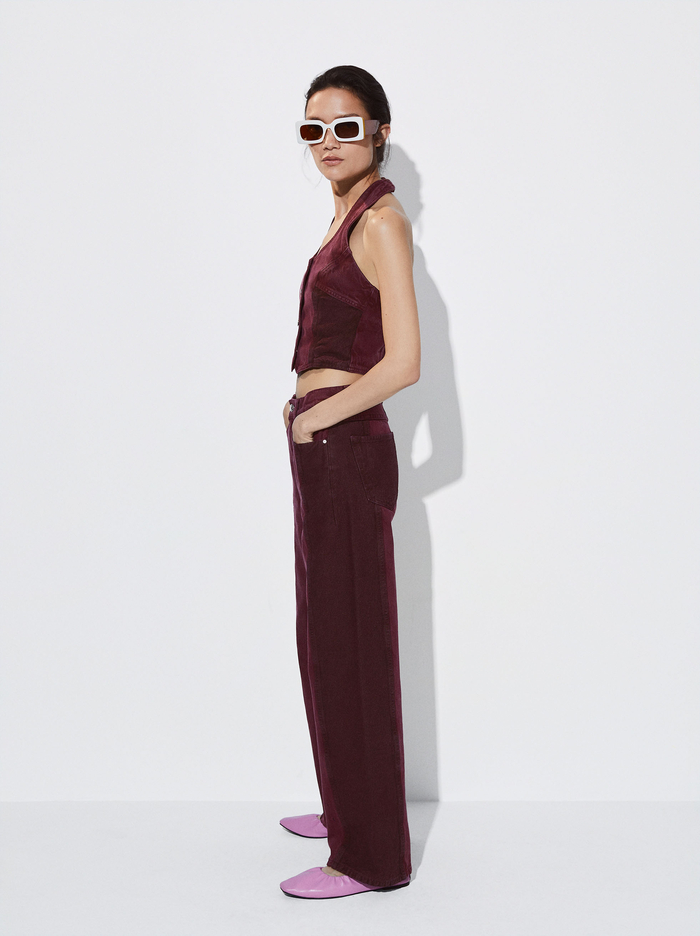 Parfois Denim Colour Block Nohavice Damske Nachový | Slovensko-NQPH60129