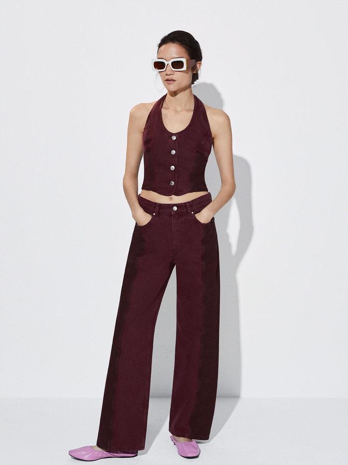 Parfois Denim Colour Block Nohavice Damske Nachový | Slovensko-NQPH60129
