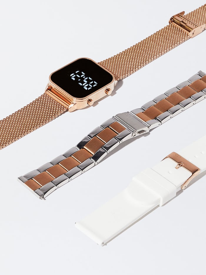 Parfois Digitálny With Interchangeable Straps Hodinky Damske Zlate | Slovensko-FXRO34250