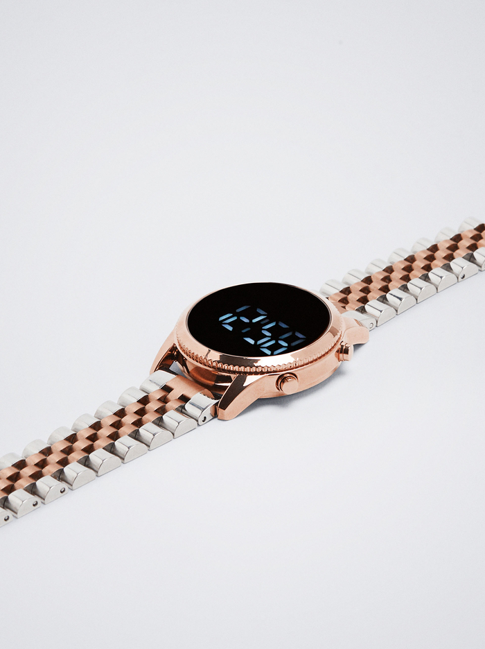 Parfois Digitálny With Steel Wristband Hodinky Damske Ruzove Zlate | Slovensko-WQBH48371