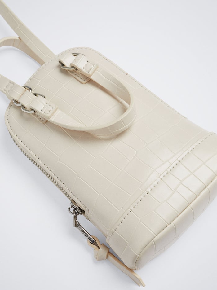 Parfois Embossed Animal Print Taska Na Mobil Damske Biele | Slovensko-EQYL23480