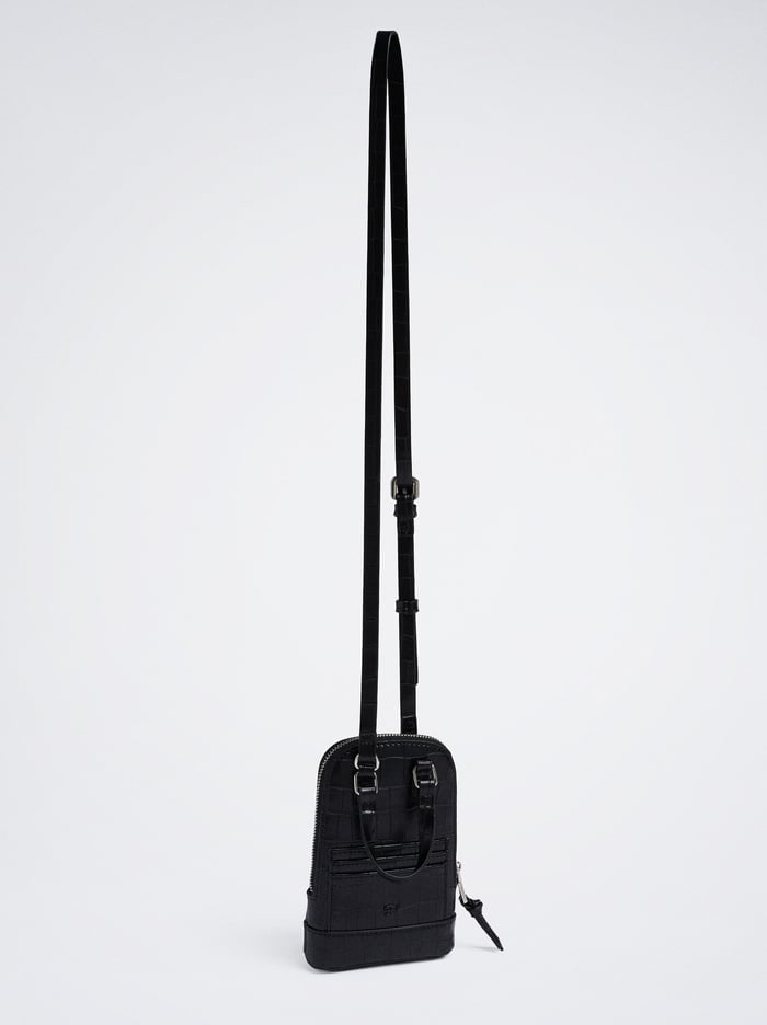 Parfois Embossed Animal Print Taska Na Mobil Damske Čierne | Slovensko-NOSW69475
