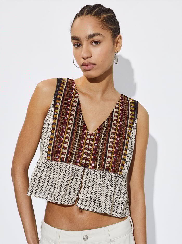 Parfois Embroidered Bavlnene Topy Damske Viacfarebný | Slovensko-NISW59378