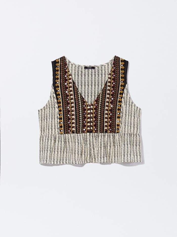Parfois Embroidered Bavlnene Topy Damske Viacfarebný | Slovensko-NISW59378