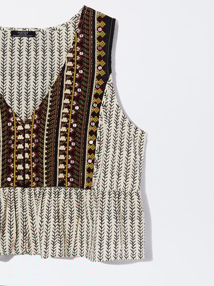 Parfois Embroidered Bavlnene Topy Damske Viacfarebný | Slovensko-NISW59378