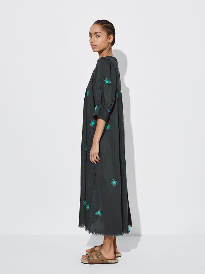 Parfois Embroidered Long Saty Damske Čierne Zelene | Slovensko-ATWL26047