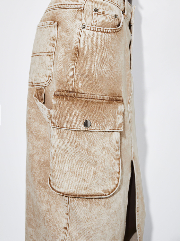 Parfois Faded Denim Cargo Sukne Damske Hnede | Slovensko-EKAZ95780