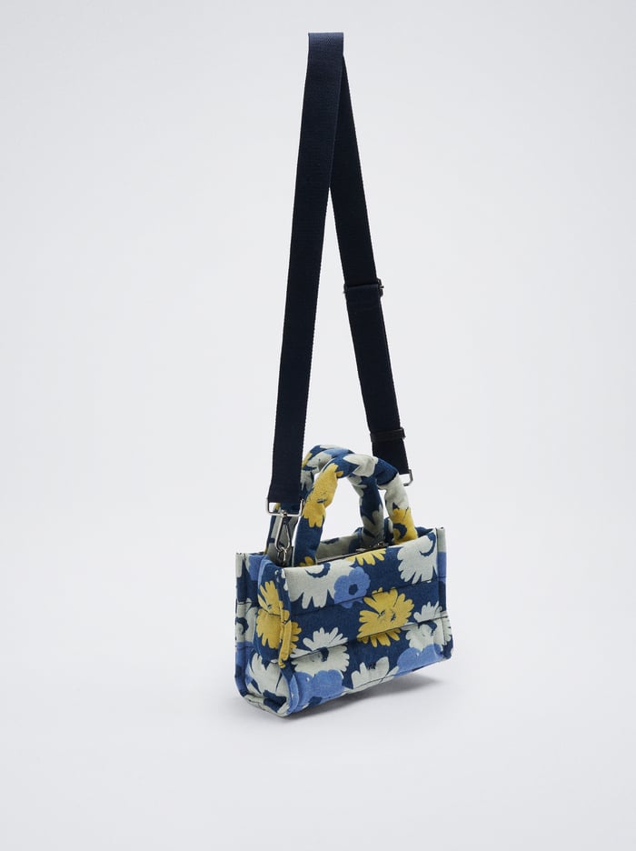 Parfois Floral Print Denim Kabelky Damske Modre | Slovensko-VUAX65137
