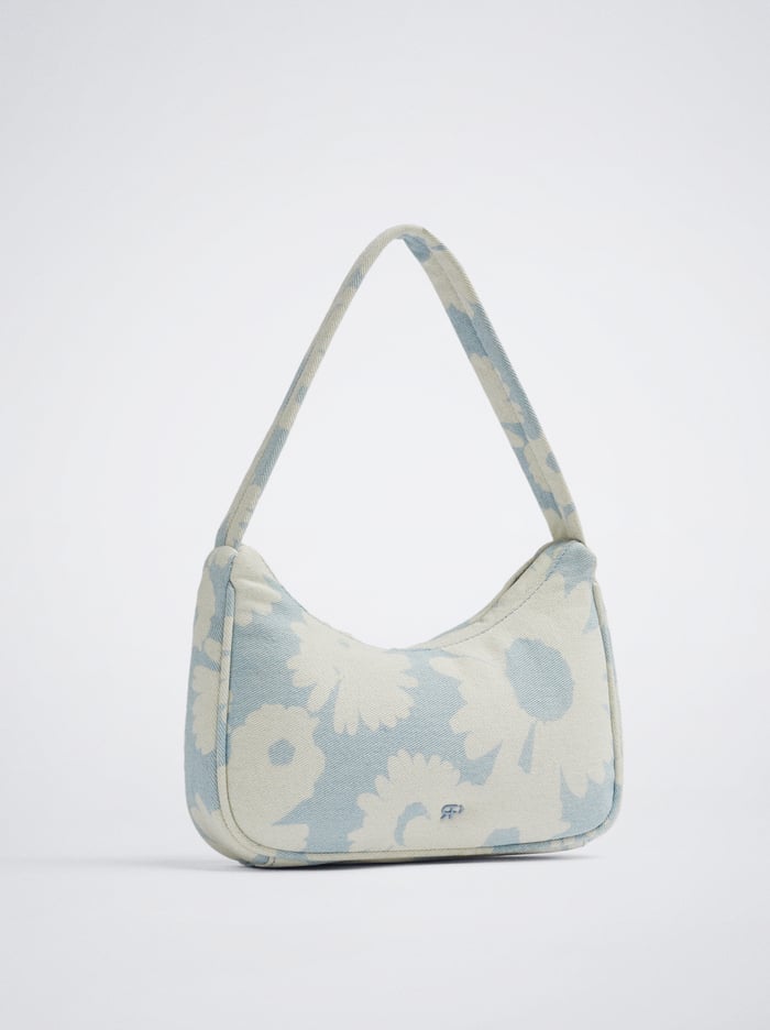 Parfois Floral Print Denim Taška Cez Rameno Damske Modre | Slovensko-NUQB54938