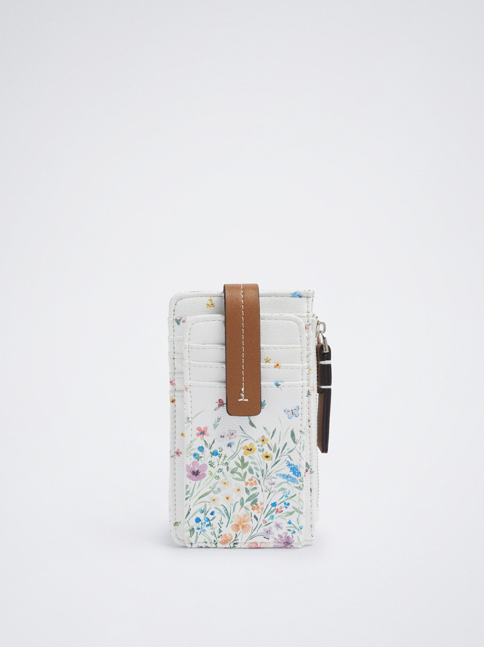 Parfois Floral Print Držiteľ Karty Damske Biele | Slovensko-DBSN92075