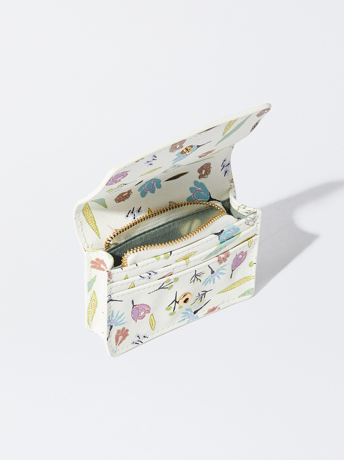Parfois Floral Print Držiteľ Karty Damske Biele | Slovensko-MHWK89357