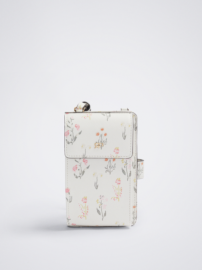Parfois Floral Print Taska Na Mobil Damske Biele | Slovensko-GMQZ26875