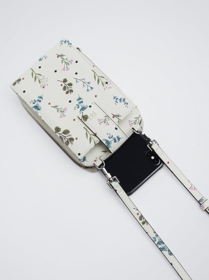 Parfois Floral Print Taska Na Mobil Damske Biele | Slovensko-JGST58207