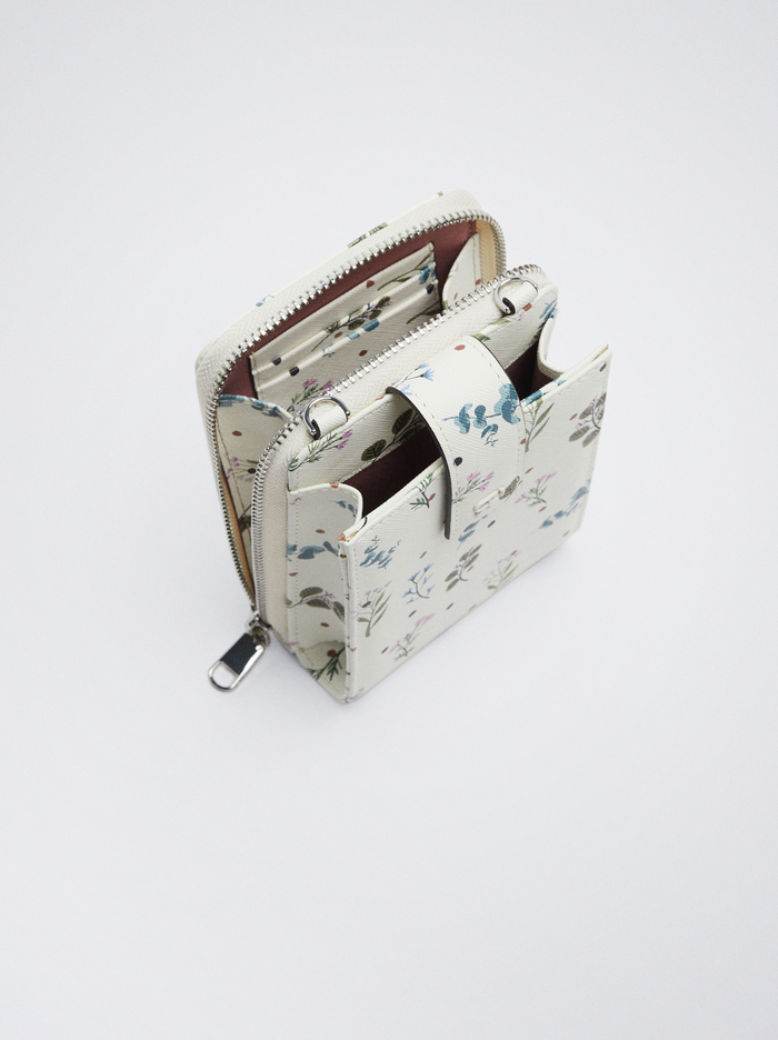 Parfois Floral Print Taska Na Mobil Damske Biele | Slovensko-JGST58207