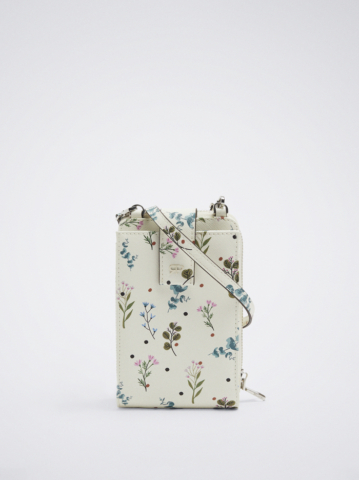 Parfois Floral Print Taska Na Mobil Damske Biele | Slovensko-JGST58207