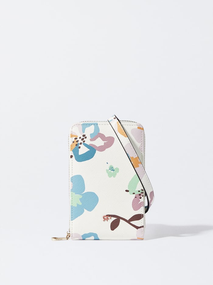Parfois Floral Print Taska Na Mobil Damske Biele | Slovensko-SKXV20419