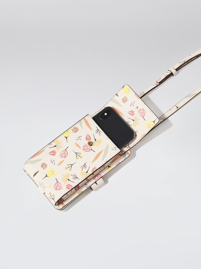 Parfois Floral Print Taska Na Mobil Damske Béžové | Slovensko-WBYF54801