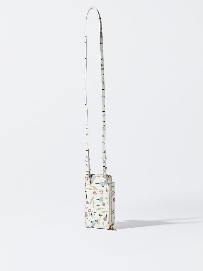 Parfois Floral Print Taska Na Mobil Damske Biele | Slovensko-XNHC05469