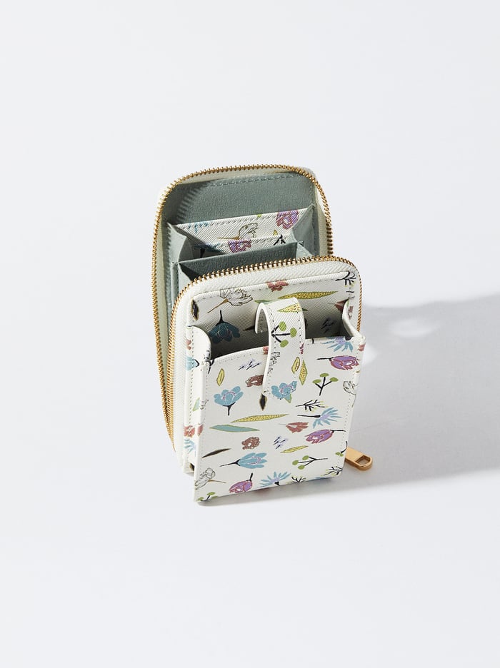 Parfois Floral Print Taska Na Mobil Damske Biele | Slovensko-XNHC05469
