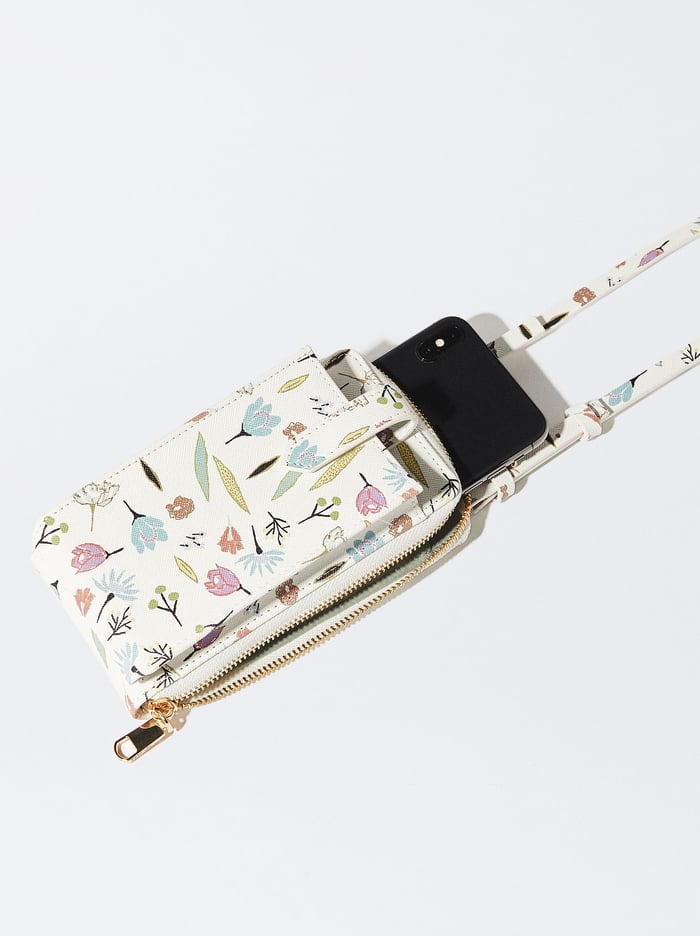Parfois Floral Print Taska Na Mobil Damske Biele | Slovensko-XNHC05469