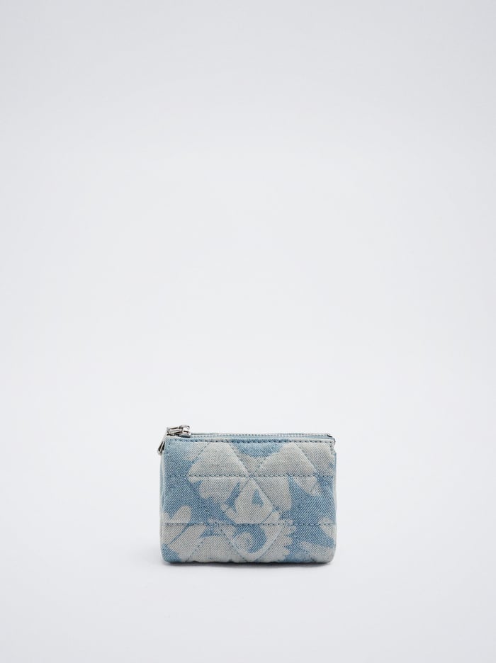 Parfois Flower Print Denim Penazenka Na Mince Damske Modre | Slovensko-QXMK03142