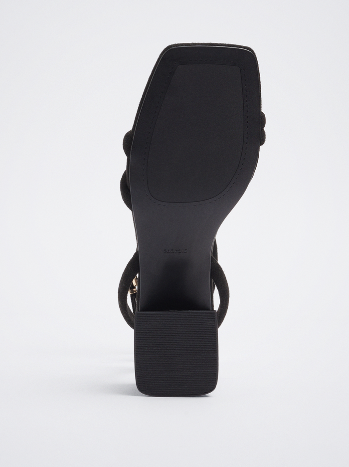 Parfois Heel With Tubular Straps Sandále Damske Čierne | Slovensko-HOET42958