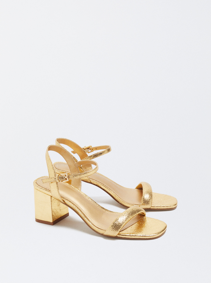 Parfois High-Heel Metallic Sandále Damske Zlate | Slovensko-FODB82731