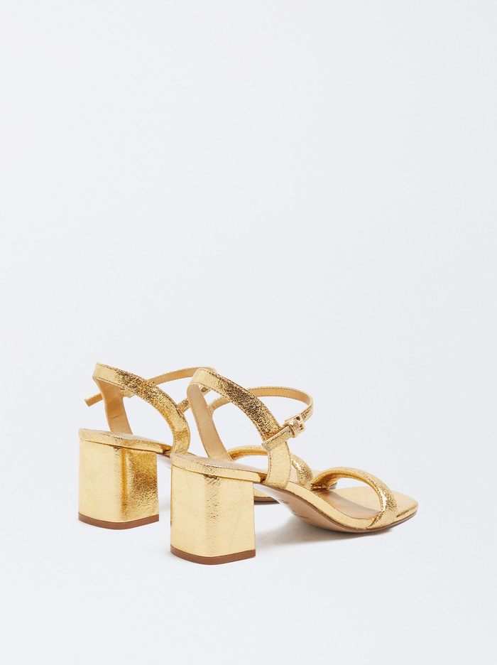 Parfois High-Heel Metallic Sandále Damske Zlate | Slovensko-FODB82731