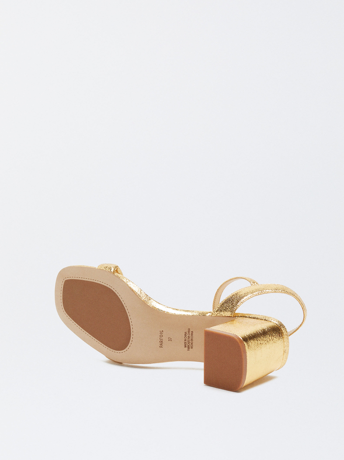 Parfois High-Heel Metallic Sandále Damske Zlate | Slovensko-FODB82731