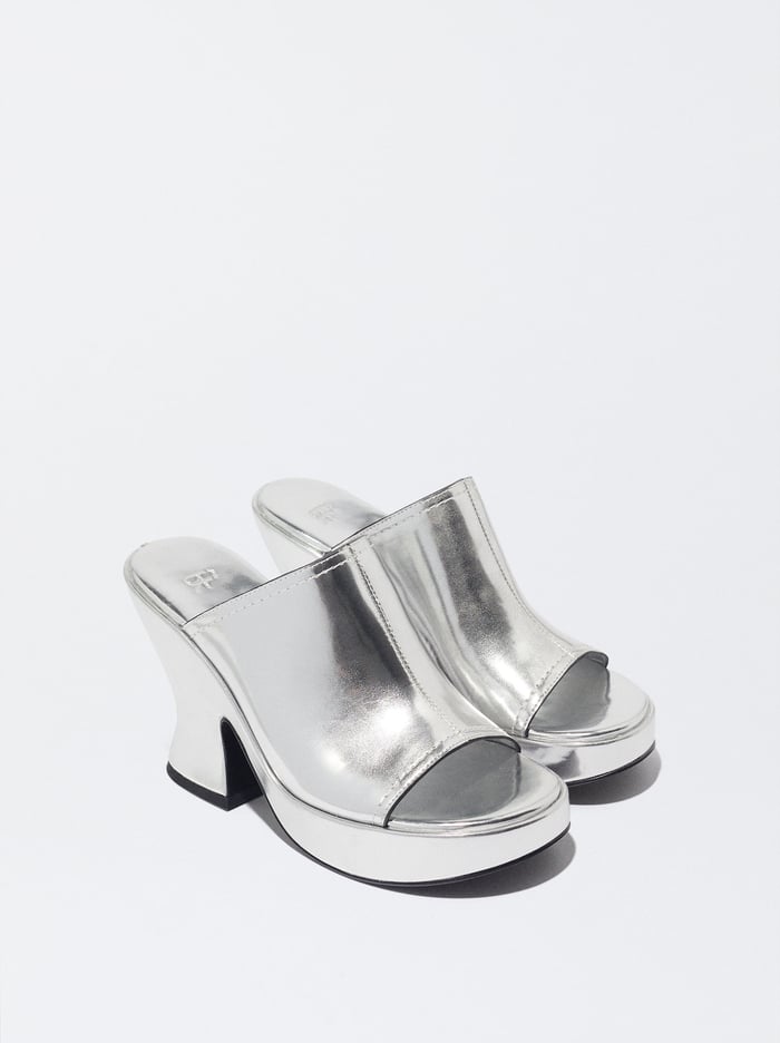 Parfois High-Heel Metallic Sandále Damske Strieborne | Slovensko-PESD78630