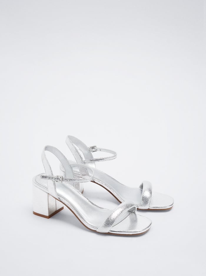 Parfois High-Heel Metallic Sandále Damske Strieborne | Slovensko-XWJB54937